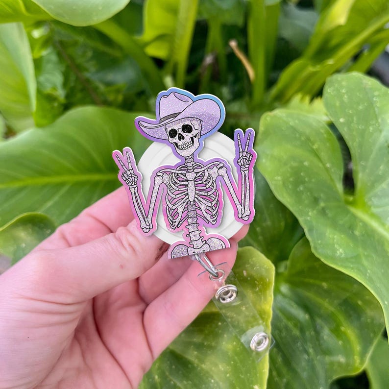Skeleton Cowboy Badge Reel Funny Rn Id Holder 1759738263829.jpg