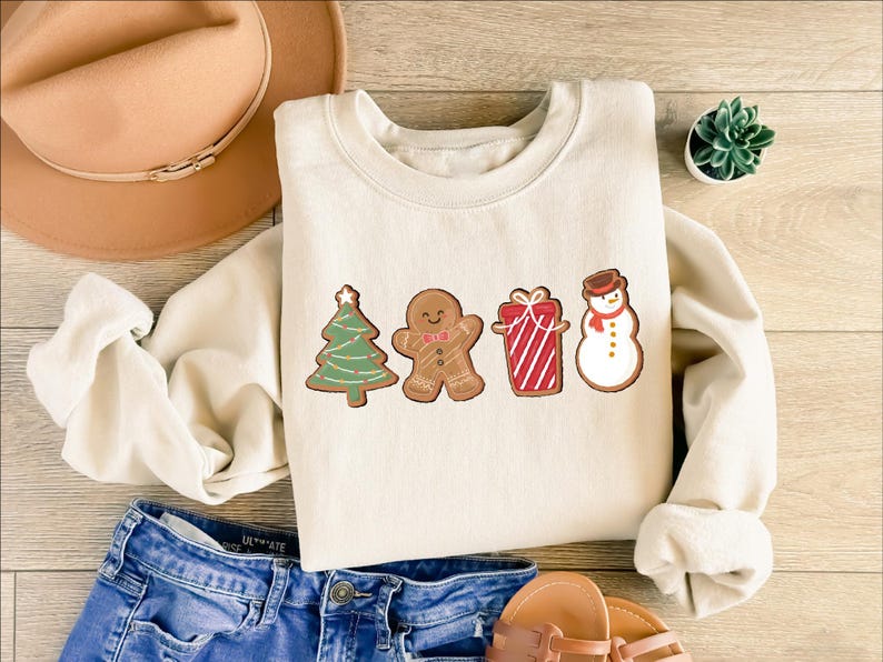 Cute Gingerbread Cookies Sweatshirt Womens Christmas Sweatshirt Merry Christmas Cute Christmas Cookies Sweatshirt Holiday Sweater 1759742323553.jpg