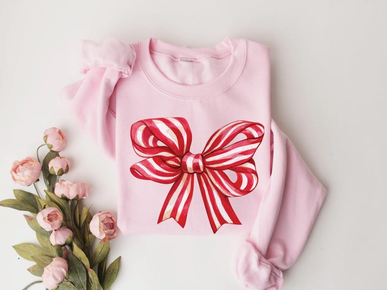 Christmas Bow Sweatshirt Holiday Sweatshirtchristmas Shirtfunny Christmas Sweatshirtred Bow Christmas Shirtsanta Claus Bow Shirtxmas 1759745201433.jpg