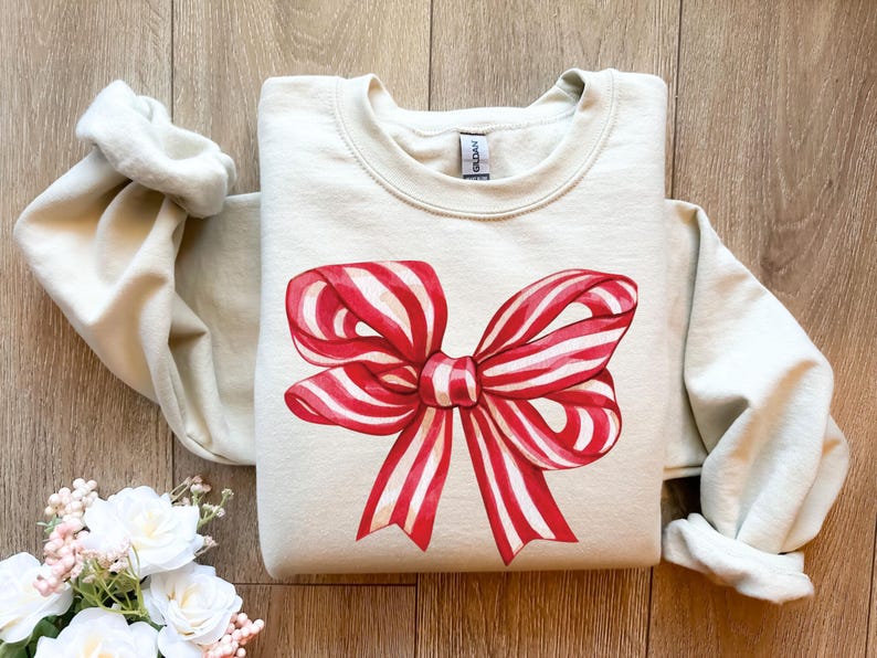Christmas Bow Sweatshirt Holiday Sweatshirtchristmas Shirtfunny Christmas Sweatshirtred Bow Christmas Shirtsanta Claus Bow Shirtxmas 1759745201509.jpg