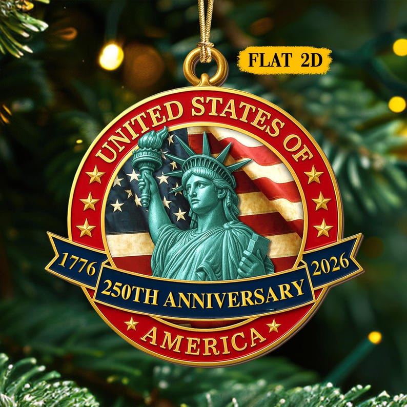 250 Years Of America 2d Wooden Ornament Us 250th Anniversary Patriotic Keepsake 1759802977314.jpg