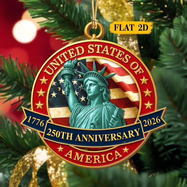 250 Years Of America 2d Wooden Ornament Us 250th Anniversary Patriotic Keepsake 1759802977339.jpg