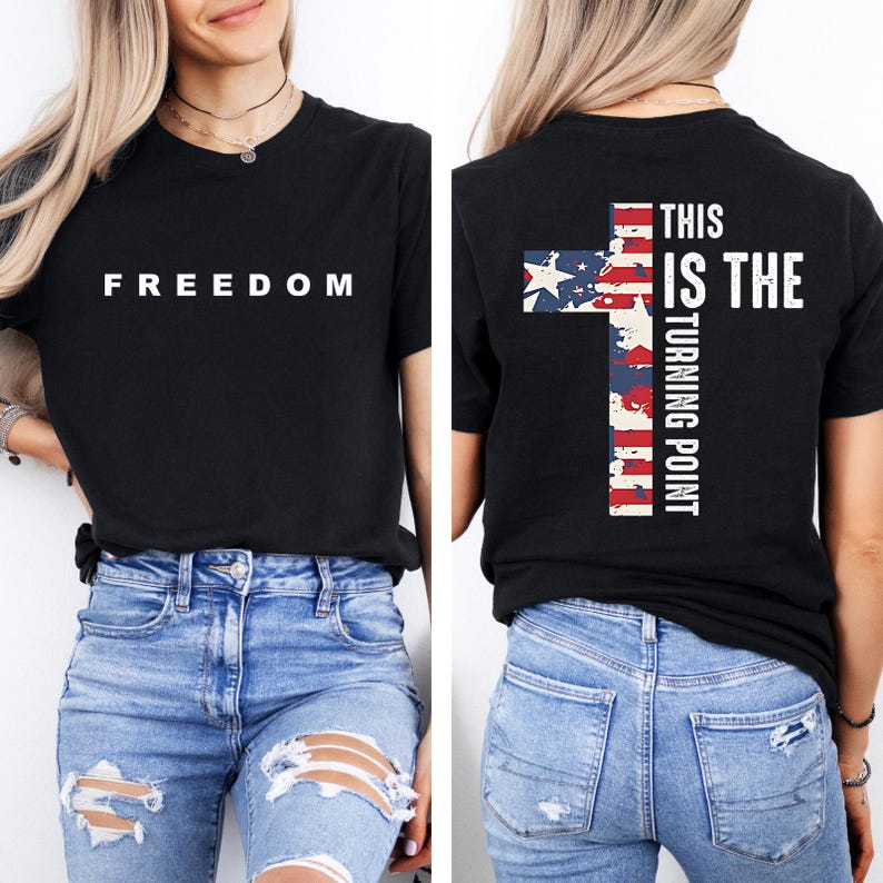 Charlie Kirk Freedom Shirt This Is The Turning Point 2 Sided Shirt Conservative Gift Patriotic Justice For Charlie Kirk Freedom Shirt 1759830435784.jpg