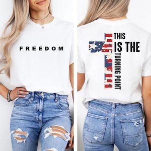 Charlie Kirk Freedom Shirt This Is The Turning Point 2 Sided Shirt Conservative Gift Patriotic Justice For Charlie Kirk Freedom Shirt 1759830435807.jpg