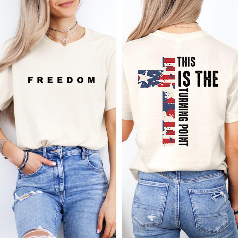 Charlie Kirk Freedom Shirt This Is The Turning Point 2 Sided Shirt Conservative Gift Patriotic Justice For Charlie Kirk Freedom Shirt 1759830436397.jpg