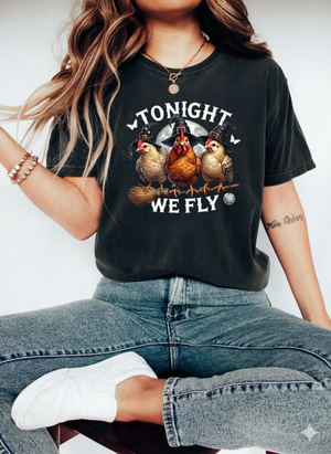 Tonight We Fly Chicken Sweatshirt Funny Halloween Witch Pullover Cozy Sweater Spooky Rooster Tee Cute Halloween Gift 1759832973991.png