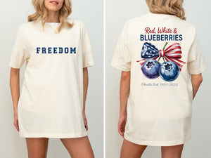 Red White And Blueberries Shirt Freedom Usa Flag Shirt Red White  Blueberries Charlie Kirk 1993 2025 Memorial Freedom Usa Flag Shirt 1759895677269.jpg