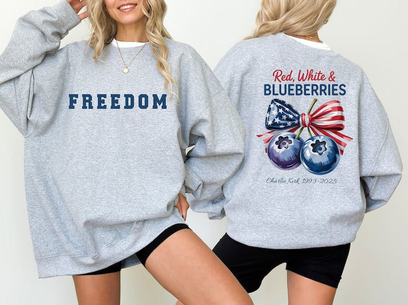 Red White And Blueberries Shirt Freedom Usa Flag Shirt Red White  Blueberries Charlie Kirk 1993 2025 Memorial Freedom Usa Flag Shirt 1759895677481.jpg