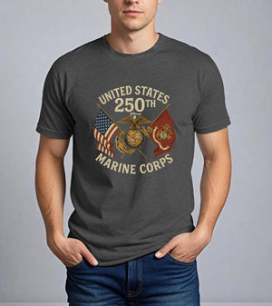 250th Usmc Birthday Shirt Marine Corps Anniversary Tee Veteran Gift Heavy Cotton Shirt 1759895889164.jpg