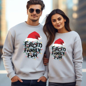 Forced Family Fun Sweatshirt Family Matching Hoodie Sarcastic Christmas Sweatshirt Xmas Party Hoodie Santa Hat Hoodie Family Reunion 1759910554238.jpg