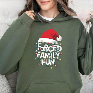 Forced Family Fun Sweatshirt Family Matching Hoodie Sarcastic Christmas Sweatshirt Xmas Party Hoodie Santa Hat Hoodie Family Reunion 1759910554241.jpg