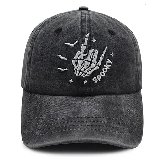 Halloween Spooky Hat For Men Women Funny Adjustable Cotton Embroidered Skeleton Hand Baseball Cap 1759977379924.jpg