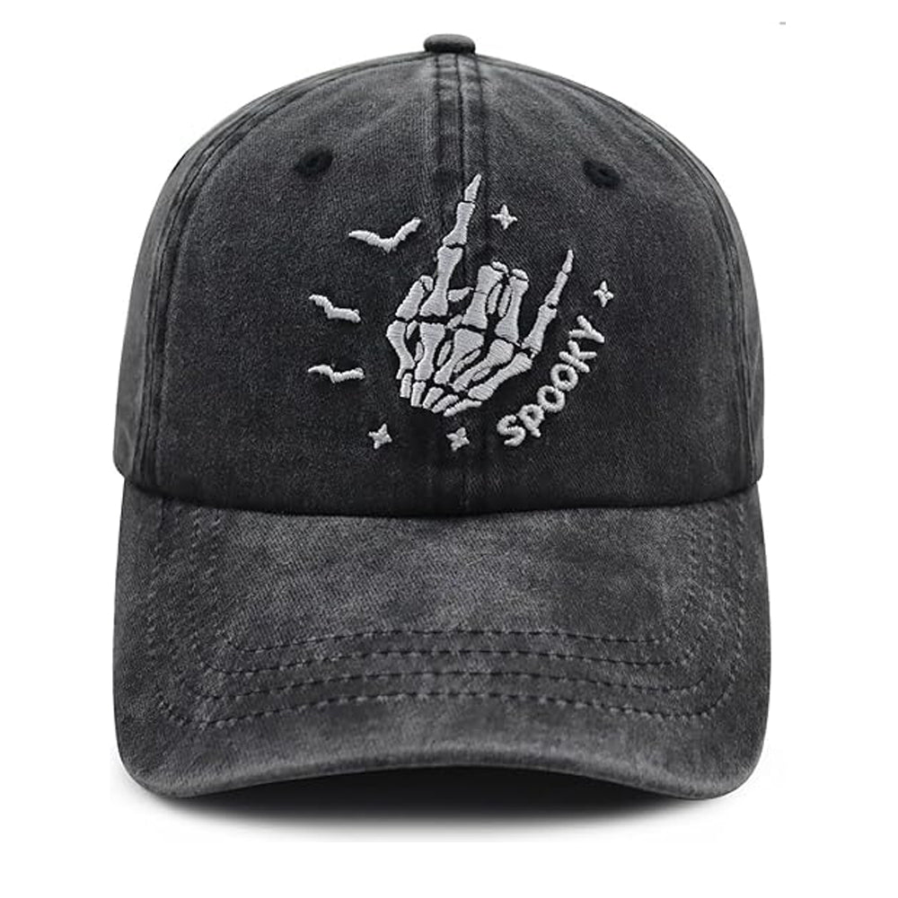 Halloween Spooky Hat For Men Women Funny Adjustable Cotton Embroidered Skeleton Hand Baseball Cap 1759977379924.jpg