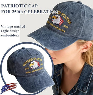 Eagle   Usa 250th Anniversary Hat Adjustable United States Patriotic Cap For 250th Celebrationvintage Washed Baseball Cap 1759977930743.jpg