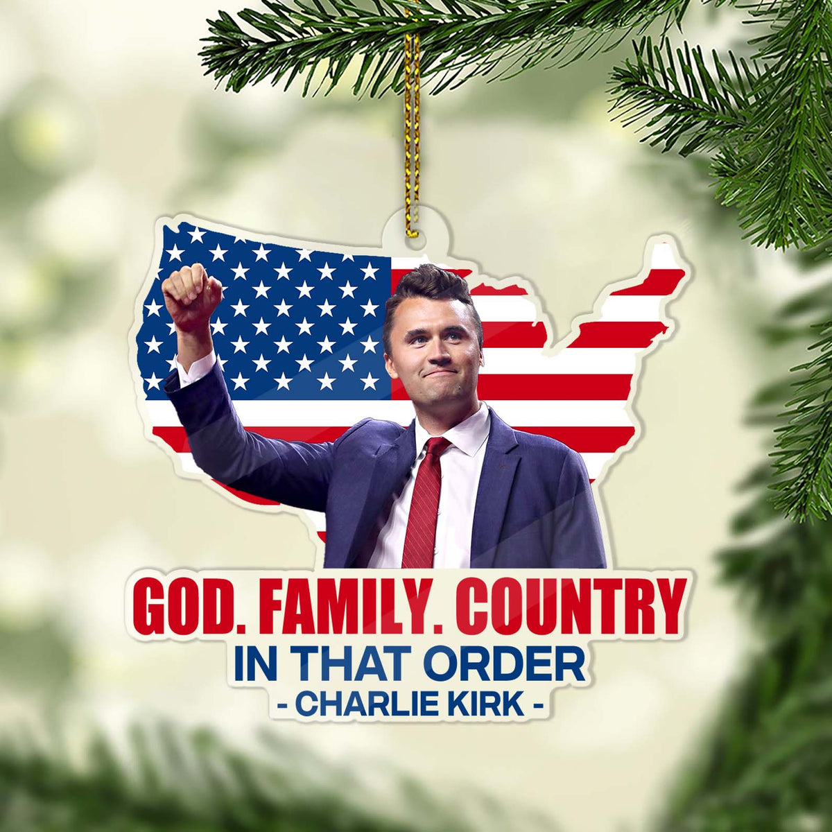 God Family Country Charlie Kirk Acrylic Ornament Charlie Kirk Memorial Ornament Pray For Charlie Kirk Ornament 683148 1760348110032.jpg