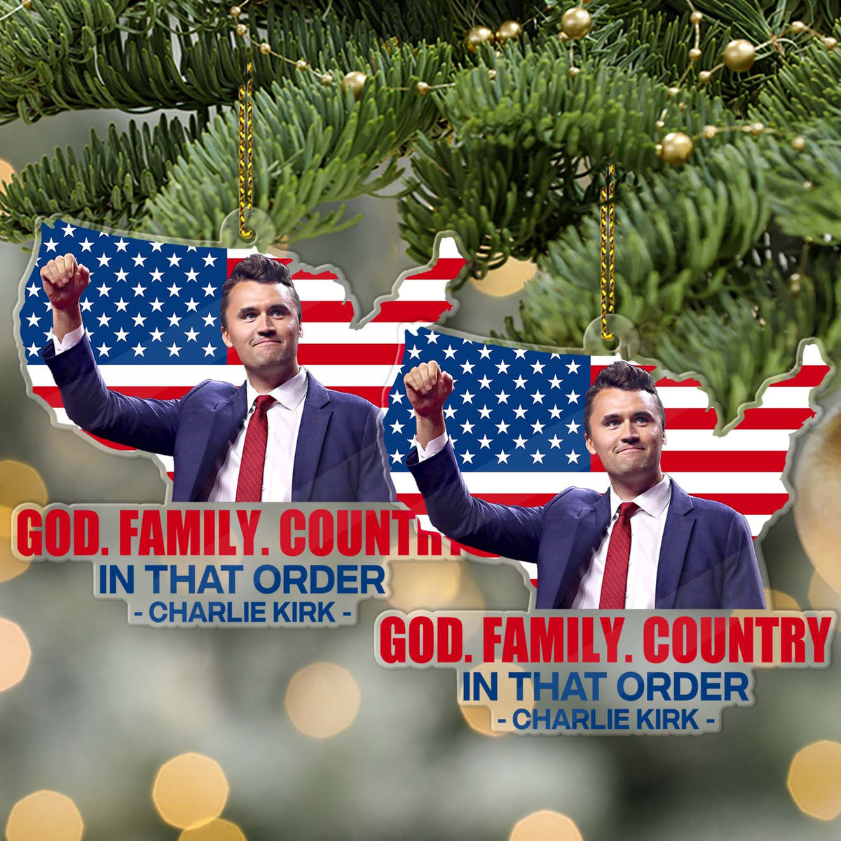 God Family Country Charlie Kirk Acrylic Ornament Charlie Kirk Memorial Ornament Pray For Charlie Kirk Ornament 683148 1760348110071.jpg