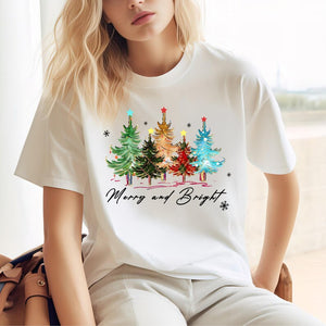 Merry And Bright Trees Womens Christmas Shirt Womans Holiday Shirtchristmas Giftchic Winter Shirtcute Holiday Teechristmas Tree Shirt 1760410865434.jpg