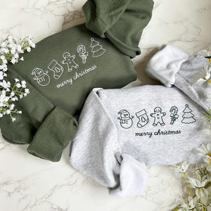 Embroidered Merry Christmas Design Embroidered Christmas Crewneck Design Embroidered Gingerbread Design Custom Xmas Gift 1760411649245.jpg