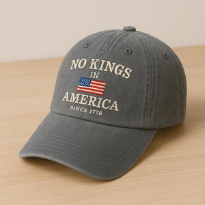 Embroidered No Kings In America Since 1776 Washed Hat Pro Democracy Cap Liberal Political Gift Anti Maga Patriotic Freedom Retro Cap 1760668406048.jpg