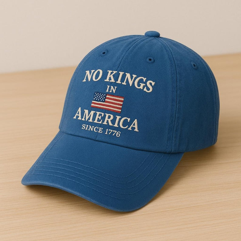 Embroidered No Kings In America Since 1776 Washed Hat Pro Democracy Cap Liberal Political Gift Anti Maga Patriotic Freedom Retro Cap 1760668406053.jpg