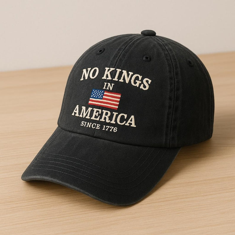 Embroidered No Kings In America Since 1776 Washed Hat Pro Democracy Cap Liberal Political Gift Anti Maga Patriotic Freedom Retro Cap 1760668406101.jpg
