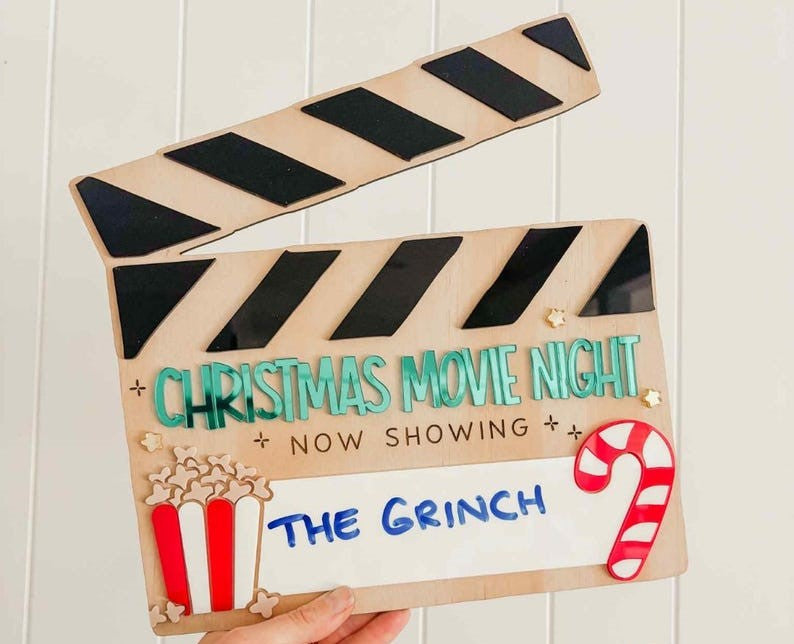 Christmas Movie Night Dry Erase Board Xmas Cinema Sign Family Tradition  Christmas Decor  Cozy Xmas 1760673785954.jpg