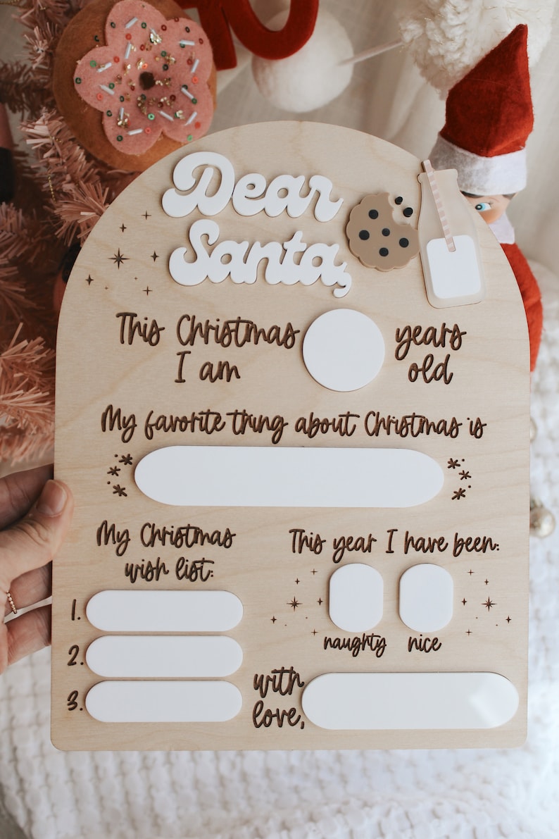 Dear Santa Sign Santa Letter Santa Sign Christmas Wood Signs Dry Erase Christmas Sign Dear Santa Christmas Decor Christmas Gift 1760684999036.jpg