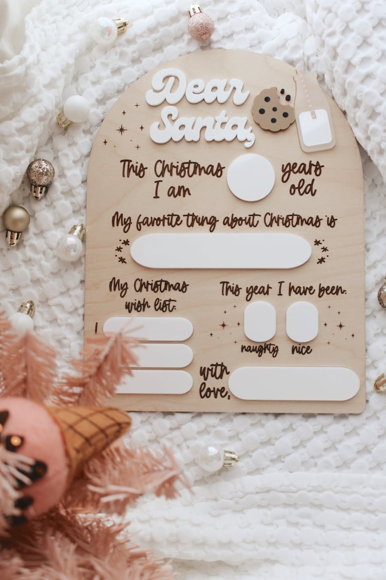 Dear Santa Sign Santa Letter Santa Sign Christmas Wood Signs Dry Erase Christmas Sign Dear Santa Christmas Decor Christmas Gift 1760684999141.jpg