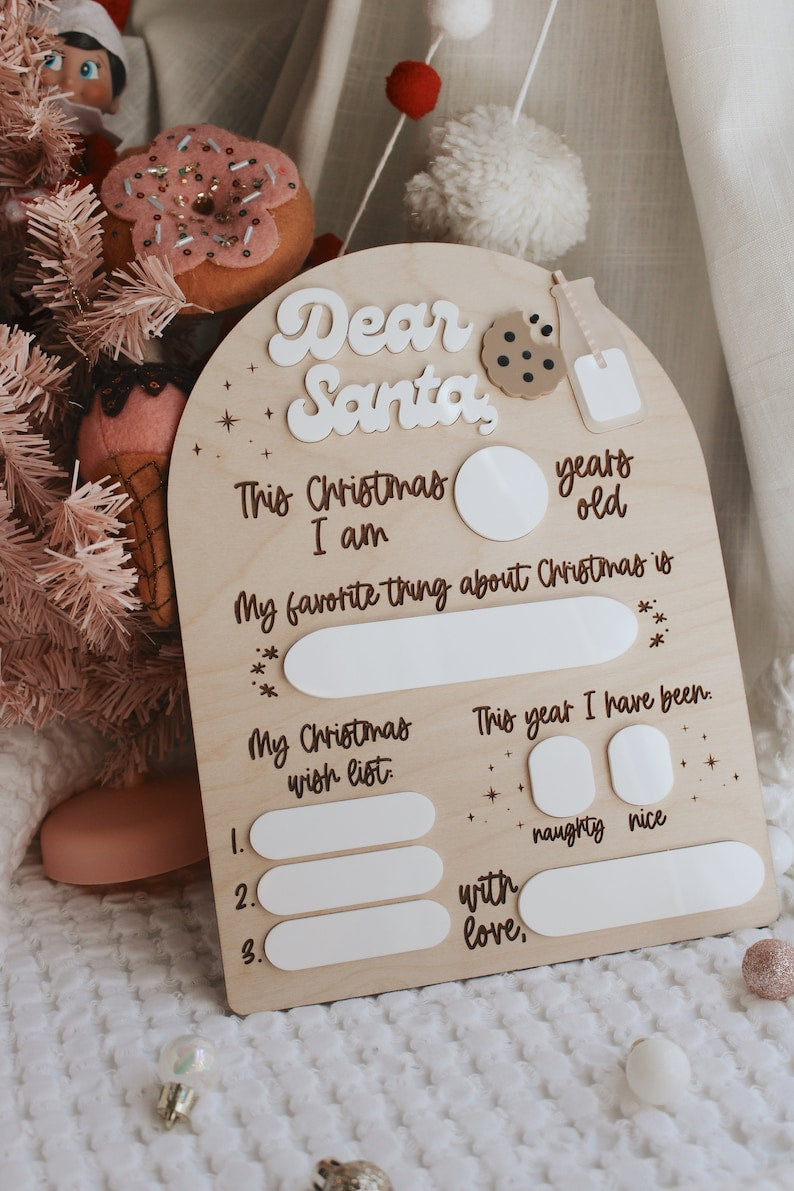 Dear Santa Sign Santa Letter Santa Sign Christmas Wood Signs Dry Erase Christmas Sign Dear Santa Christmas Decor Christmas Gift 1760684999188.jpg