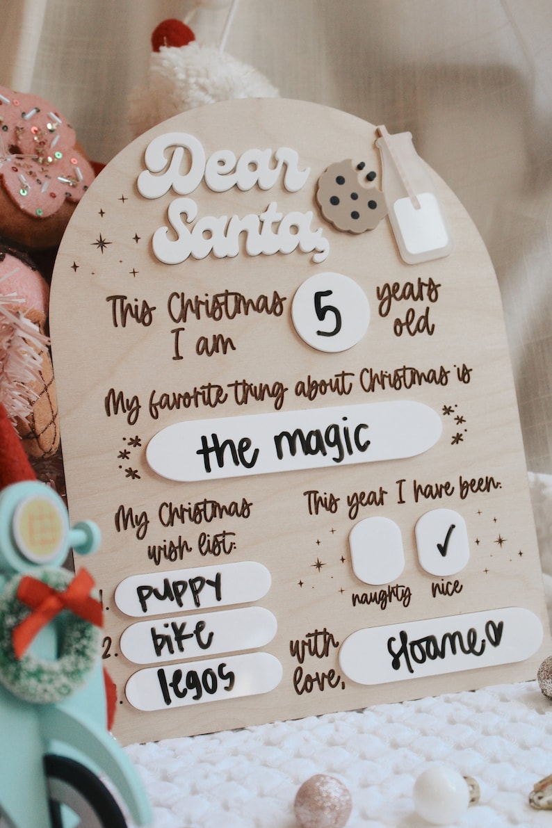 Dear Santa Sign Santa Letter Santa Sign Christmas Wood Signs Dry Erase Christmas Sign Dear Santa Christmas Decor Christmas Gift 1760684999227.jpg