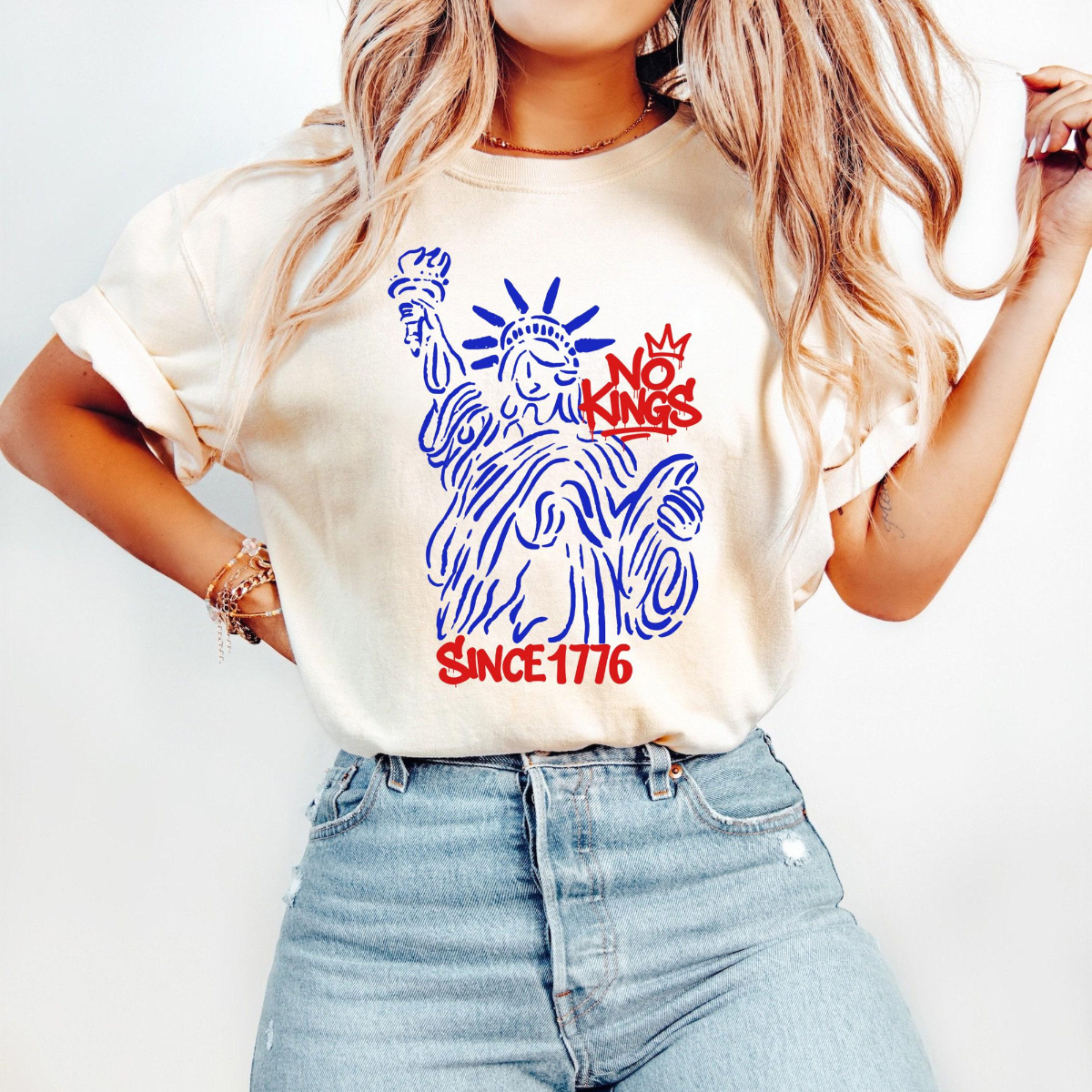 No Kings In America Shirt Political Protest Tee 1760936447106.png