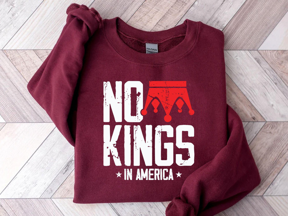 No Kings In America Sweatshirt Protest Shirt Democracy Sweatshirt Gift For Anti Maga Patriotic Sweater Liberal Shirt 1760944847127.jpg