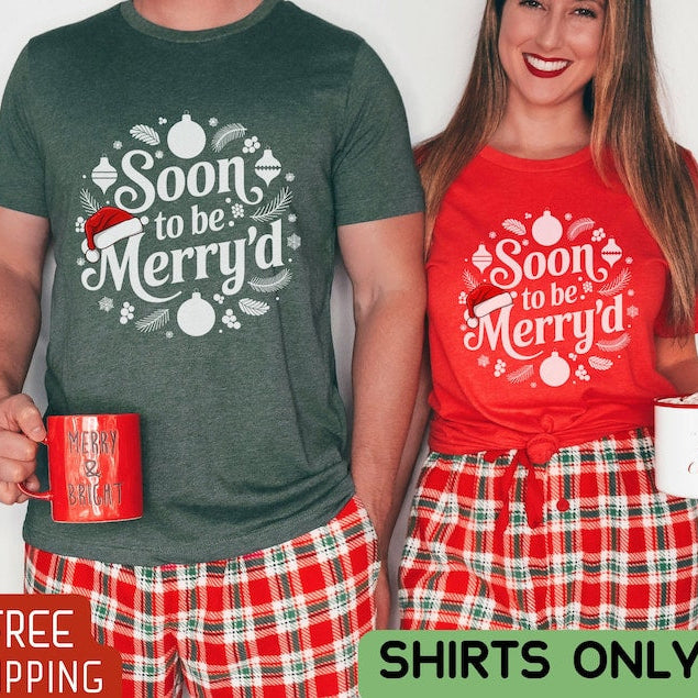 Engaged Matching Couple Shirt Soon To Be Merryd Christmas Shirt Funny Gift Bachelorette Bridal Shower Gift Fiance Gift Engagement News 1760947958796.jpg