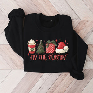 Tis The Season Christmas Sweatshirt Christmas Coffee Shirt Funny Christmas Crewneck Festive Holiday Tshirt Christmas Sweater 1761017054328.jpg