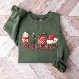 Tis The Season Christmas Sweatshirt Christmas Coffee Shirt Funny Christmas Crewneck Festive Holiday Tshirt Christmas Sweater 1761017054342.jpg