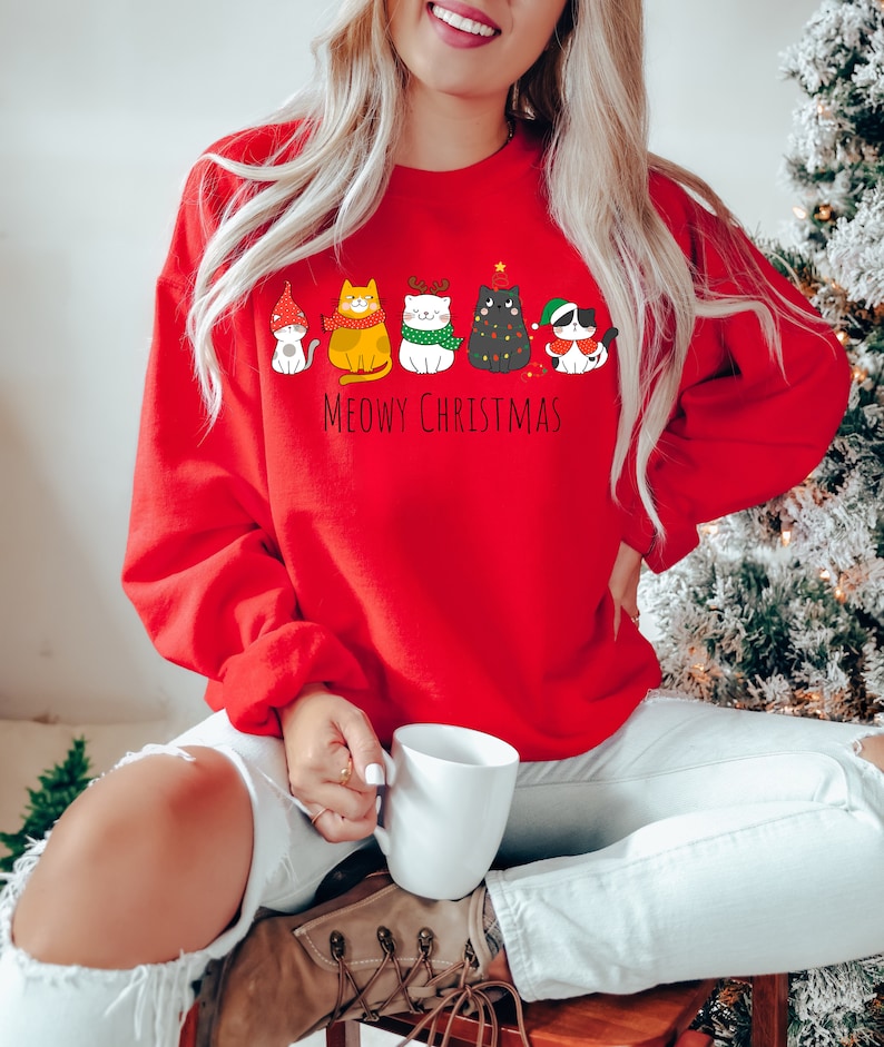 Meowy Christmas Sweatshirthappy Cat Year Shirtfunny Christmas Cat Shirtcat Christmas Sweatshirtcats Sweatshirtcat Lover Christmas Shirt 1761020630585.jpg