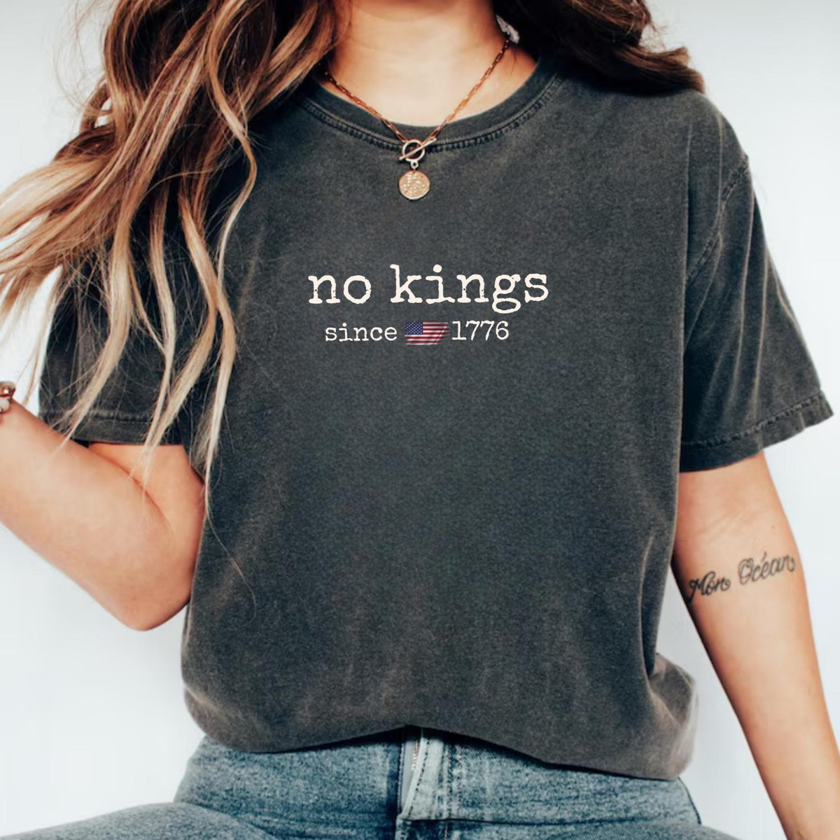 No Kings In America No Kings Shirt Protest Shirt Liberal Shirt Resistance Shirt Rejecting Kings 1761189165584.png
