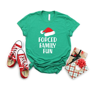 Sarcastic Christmas Family Tee Forced Family Fun Santa Hat Shirt 1761191229723.jpg