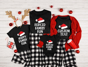 Sarcastic Christmas Family Tee Forced Family Fun Santa Hat Shirt 1761191229912.jpg