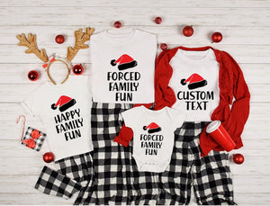 Sarcastic Christmas Family Tee Forced Family Fun Santa Hat Shirt 1761191230372.jpg