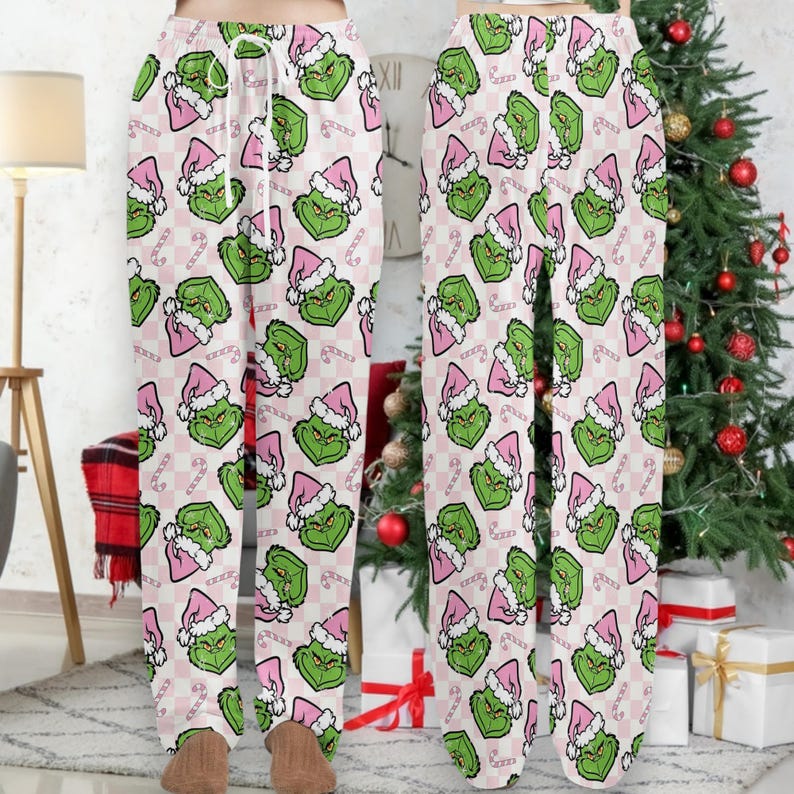 Pink Grinch Christmas Pajama Pants Cozy Holiday Grinch Pj Pants Family Matching Christmas Pajamas Xmas Season Sleepwear Christmas Gift 1761278034842.jpg