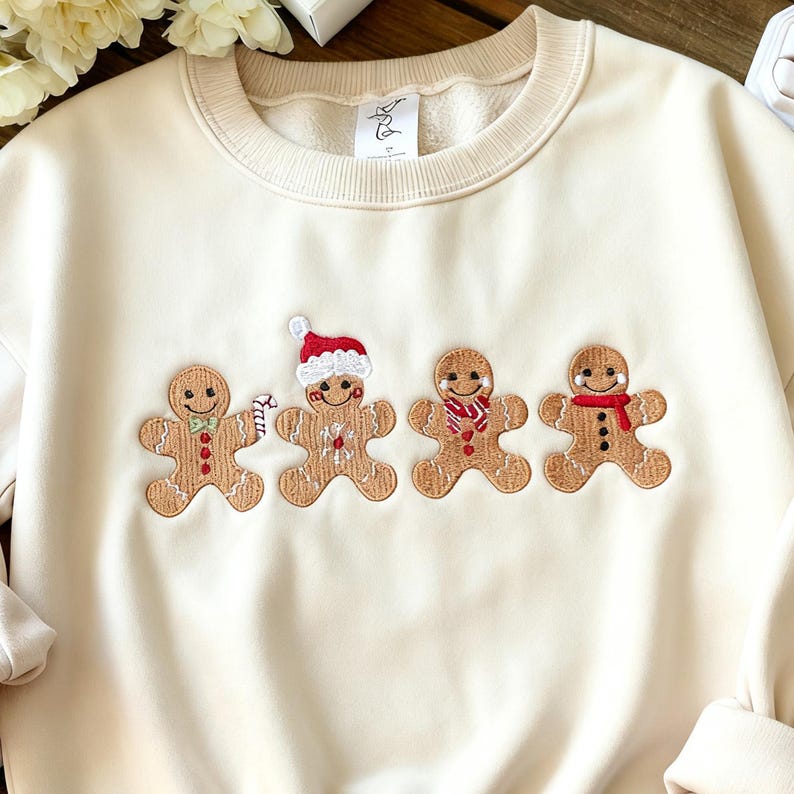 Embroidered Cute Gingerbread Cookies Sweatshirt Womens Christmas Sweatshirt Merry Christmasfestive Unisex Winter Sweaterchristmas Gifts 1761291019634.jpg