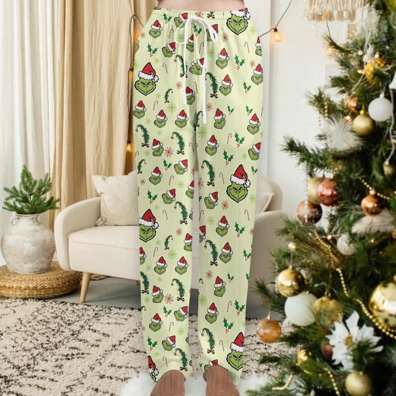 Grinch Santa Christmas Pajama Pants Cozy Holiday Grinch Pj Pants Family Matching Christmas Pajamas Xmas Season Sleepwear Christmas Gift 1761291235417.jpg