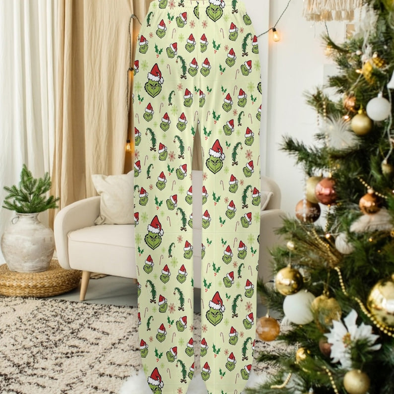 Grinch Santa Christmas Pajama Pants Cozy Holiday Grinch Pj Pants Family Matching Christmas Pajamas Xmas Season Sleepwear Christmas Gift 1761291235596.jpg