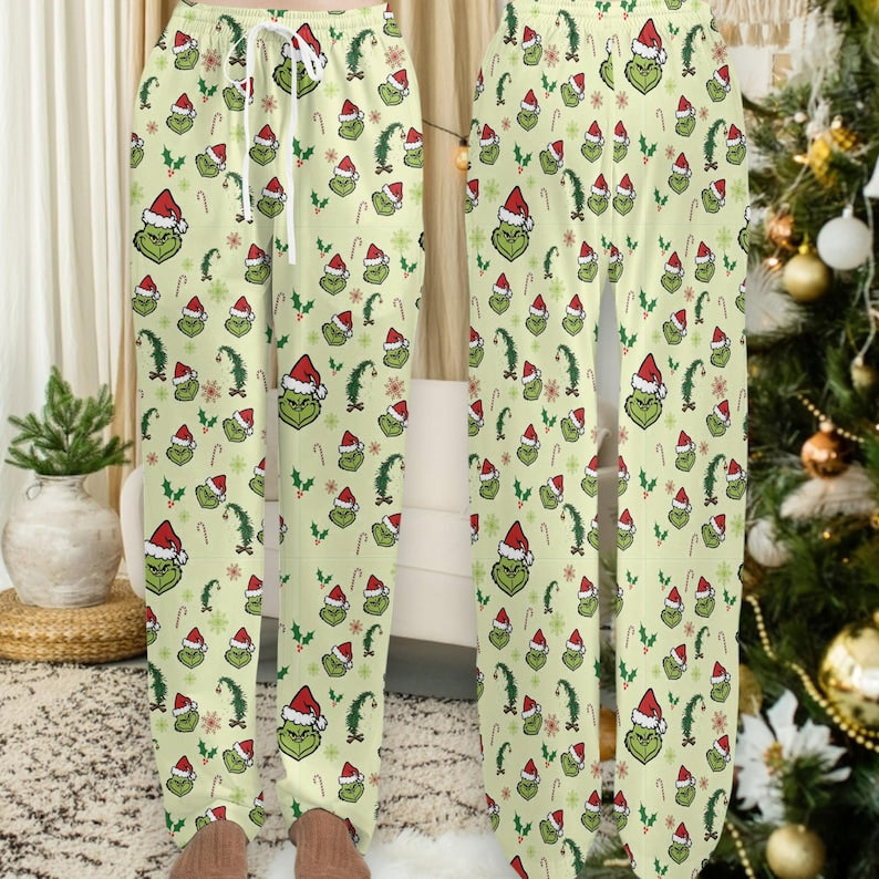 Grinch Santa Christmas Pajama Pants Cozy Holiday Grinch Pj Pants Family Matching Christmas Pajamas Xmas Season Sleepwear Christmas Gift 1761291235681.jpg