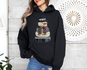 Faux Patchwork Snowman Sweatshirt Patchwork Christmas Sweater Christmas Faux Patchwork Hoodie Gift For Christmas Holiday Crewneck 1761296115605.jpg