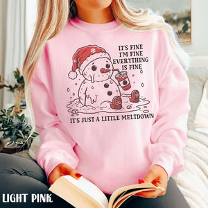Funny Christmas Mental Health Sweatshirt Its Fine Snowman Meltdown Shirt Vintage Holiday Party Crewneck Sweater Winter Sarcastic Shirt 1761359991964.jpg