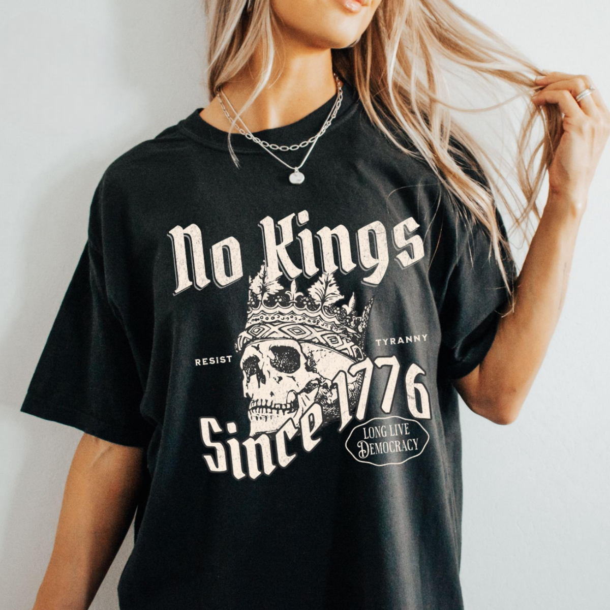 No Kings Since 1776 Shirt No Kings In America Retro Political Protest Tee 1761362144284.png