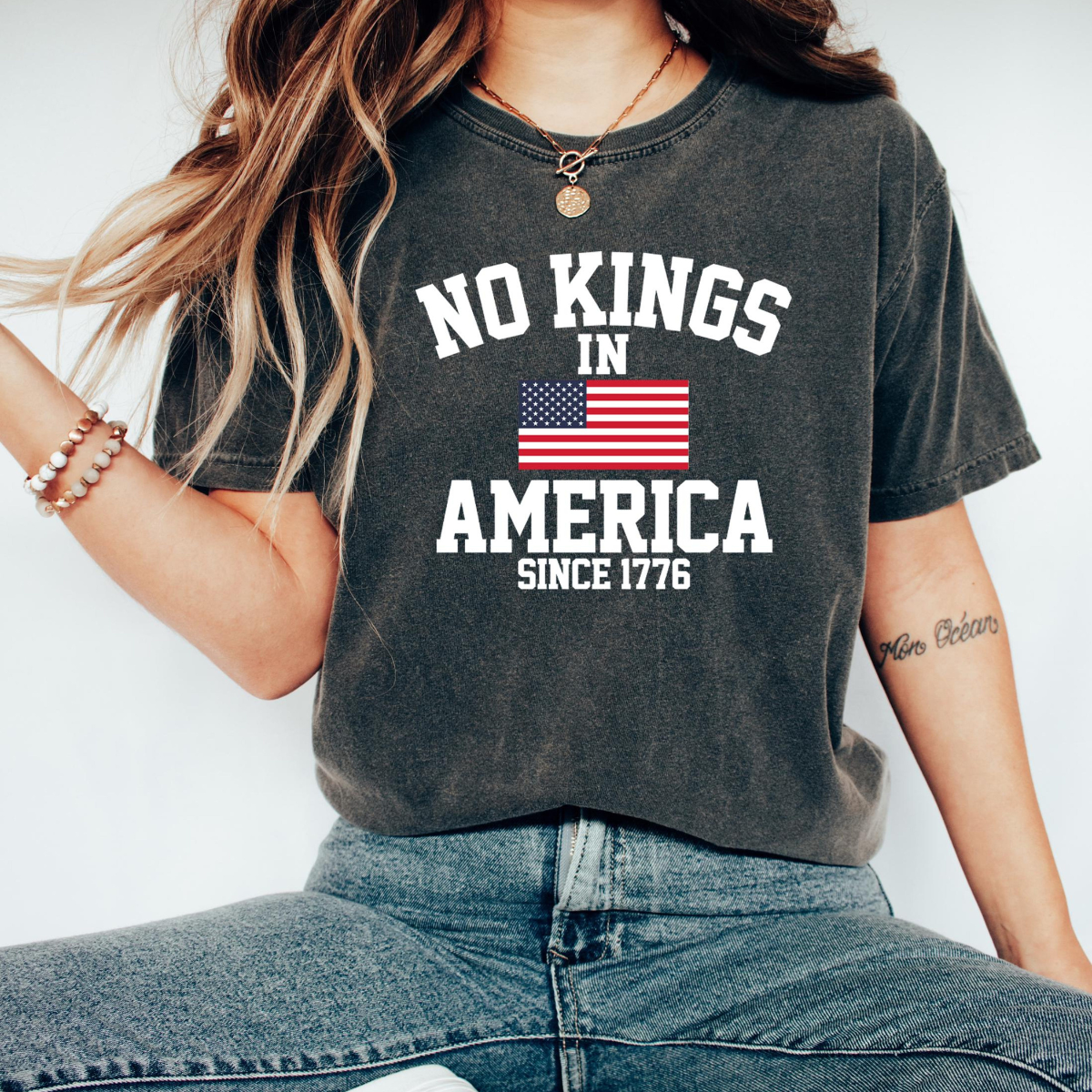 No Kings In America Sweatshirt Protest Shirt Democracy Tee Gift For Anti Maga Patriotic Tee Liberal Shirt Political Tee 1761363045930.png