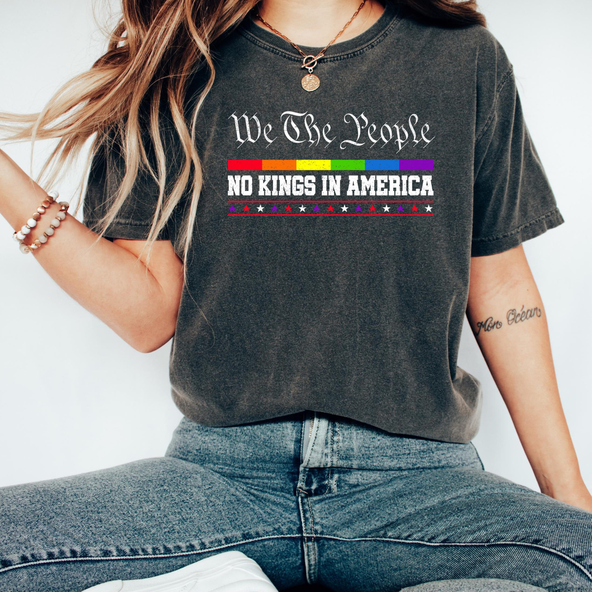 No Kings In America Shirt Protest Shirt Democracy Tee Protest Gift For Anti Maga Patriotic Tee Activist Equality Shirt 1761535587284.png